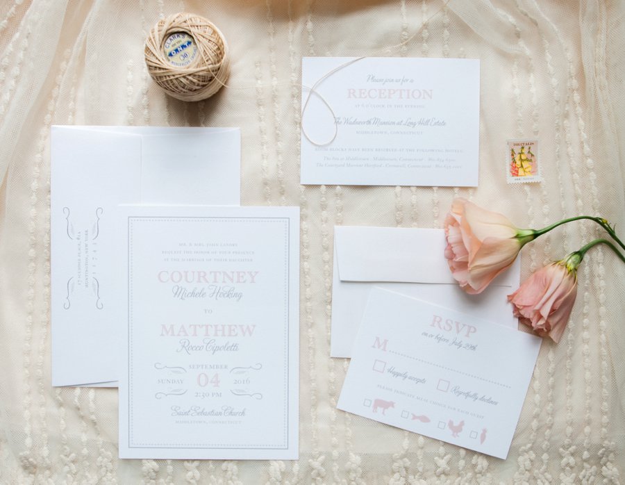 Elegant Ivory and Blush Connecticut Wedding via TheELD.com