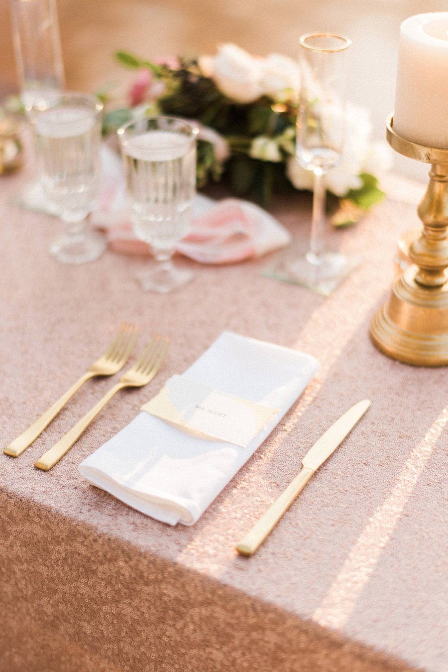 Modern Elegant Blush & Gold Florida Wedding via TheELD.com