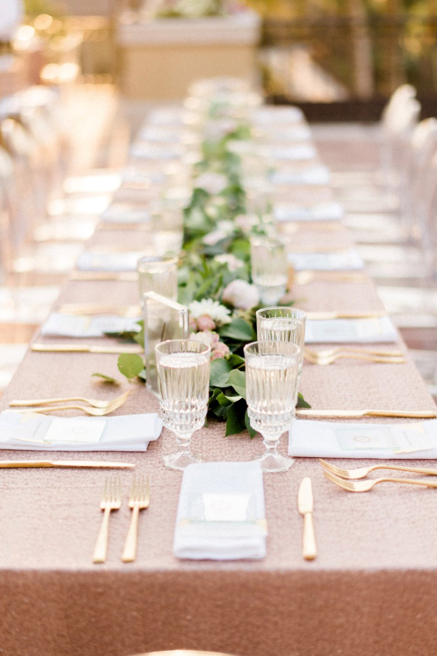 Modern Elegant Blush & Gold Florida Wedding via TheELD.com