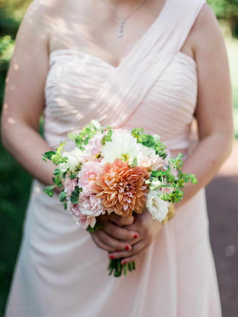 Yellow and Coral North Carolina Garden Wedding via TheELD.com