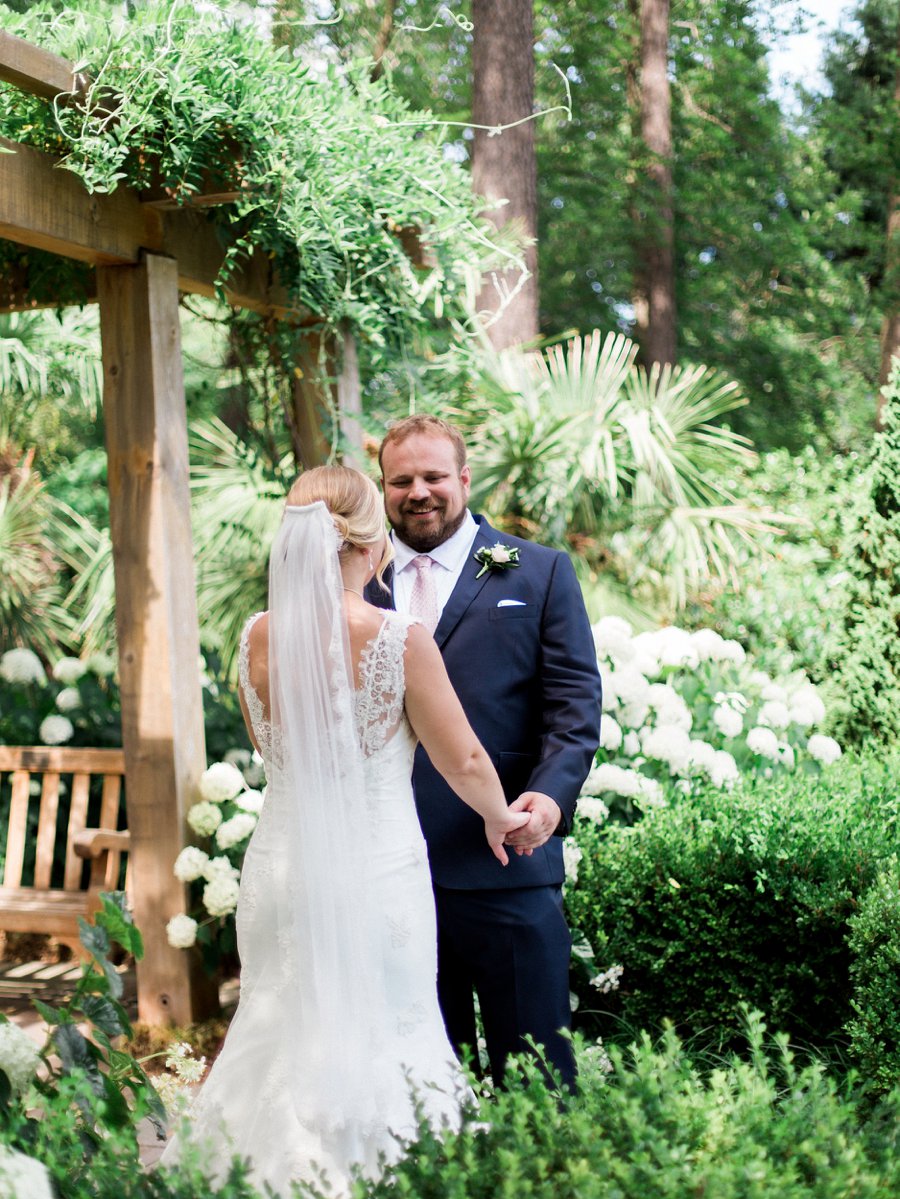 Yellow and Coral North Carolina Garden Wedding via TheELD.com