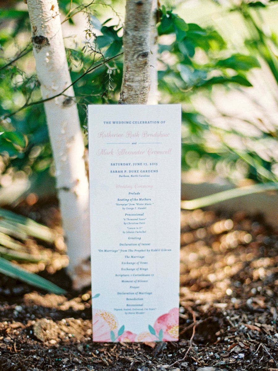 Yellow and Coral North Carolina Garden Wedding via TheELD.com