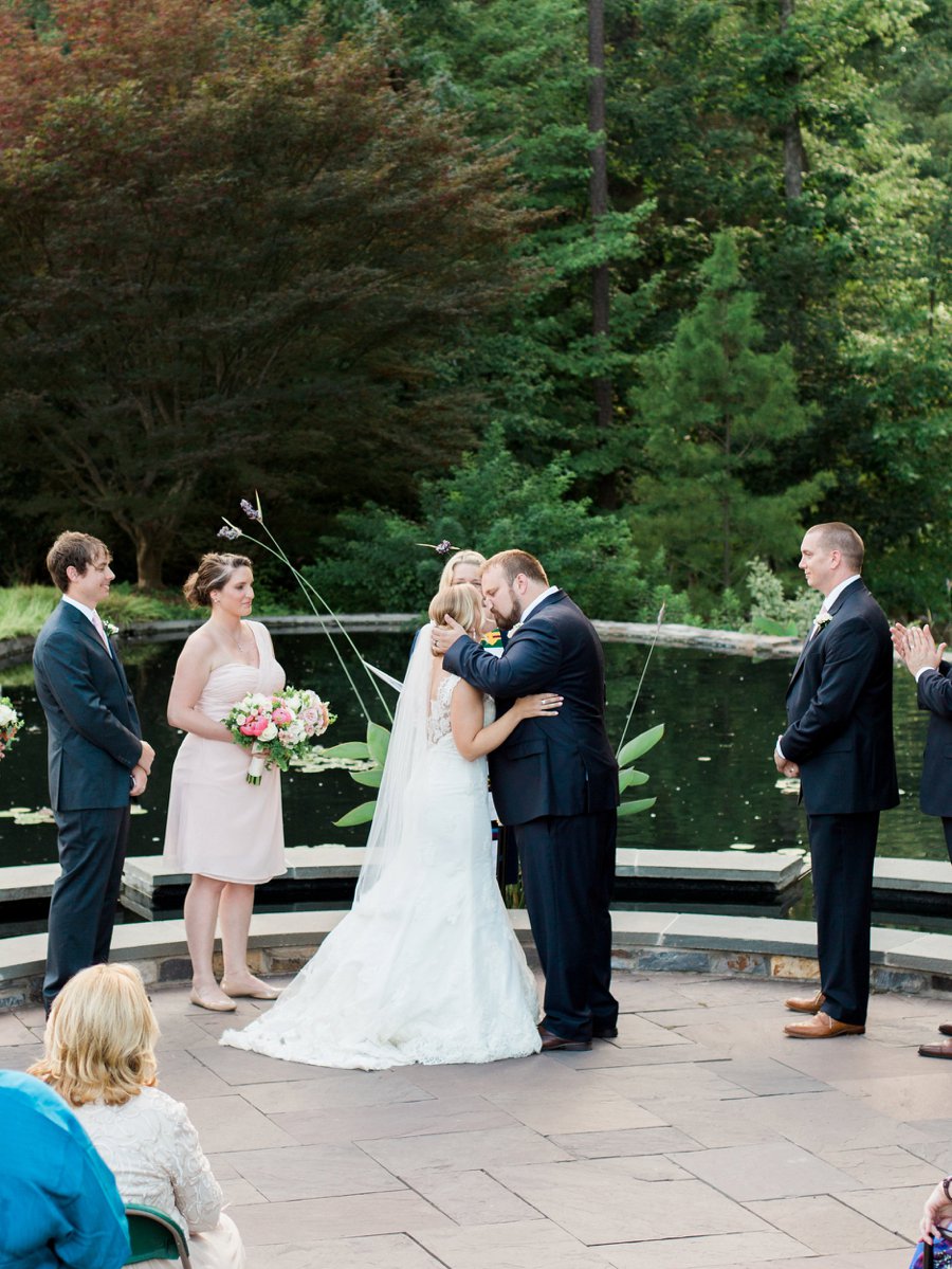 Yellow and Coral North Carolina Garden Wedding via TheELD.com