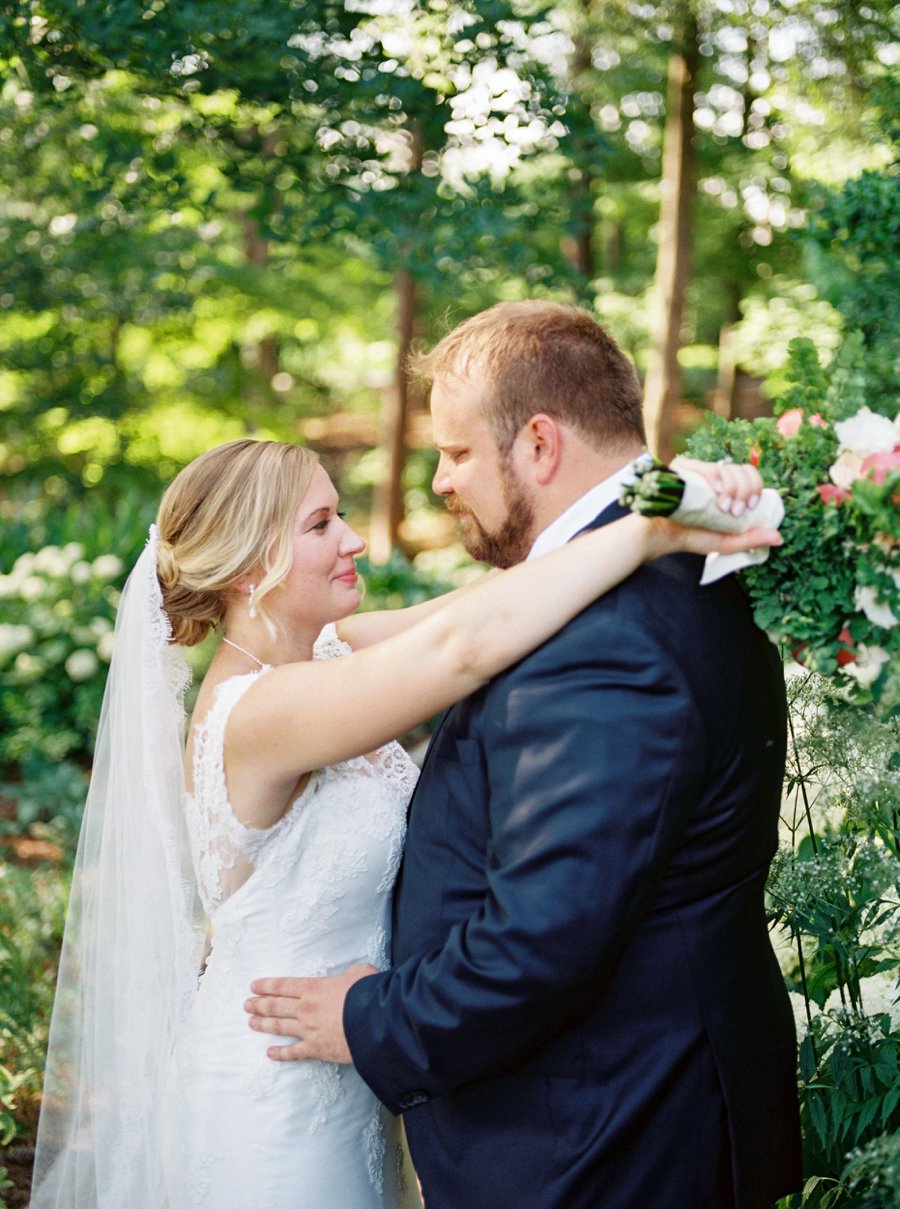 Yellow and Coral North Carolina Garden Wedding via TheELD.com