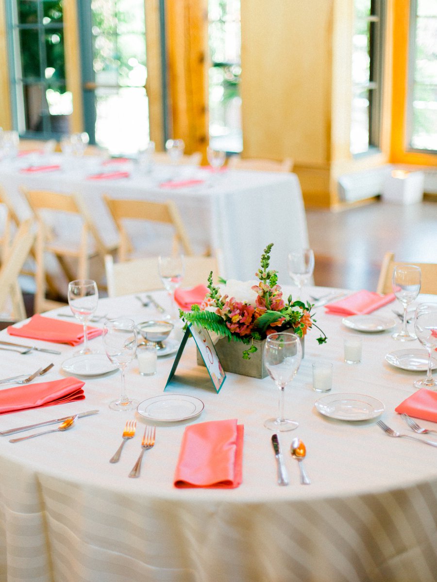 Yellow and Coral North Carolina Garden Wedding via TheELD.com