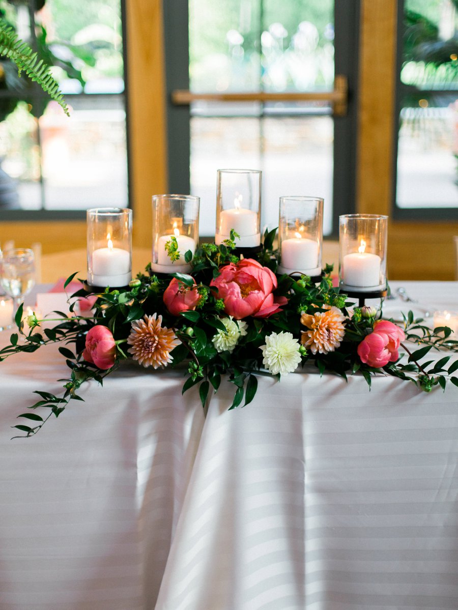 Yellow and Coral North Carolina Garden Wedding via TheELD.com