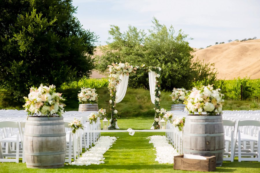 Dusty Blue & Ivory California Vineyard Wedding via TheELD.com