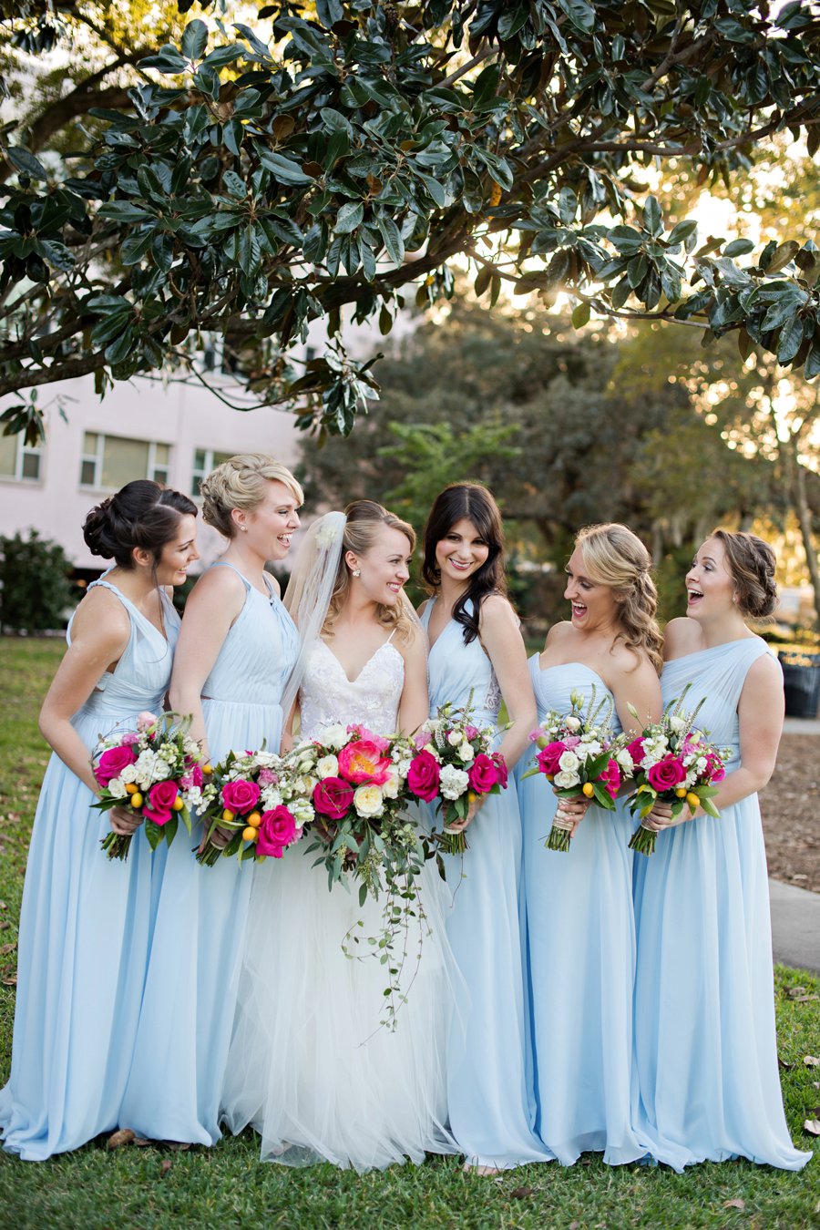 A Pink and Blue Intimate Rustic Florida Wedding via TheELD.com