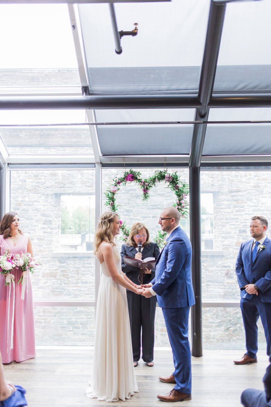 Bright Berry Toned Canadian Brewery Wedding via TheELD.com