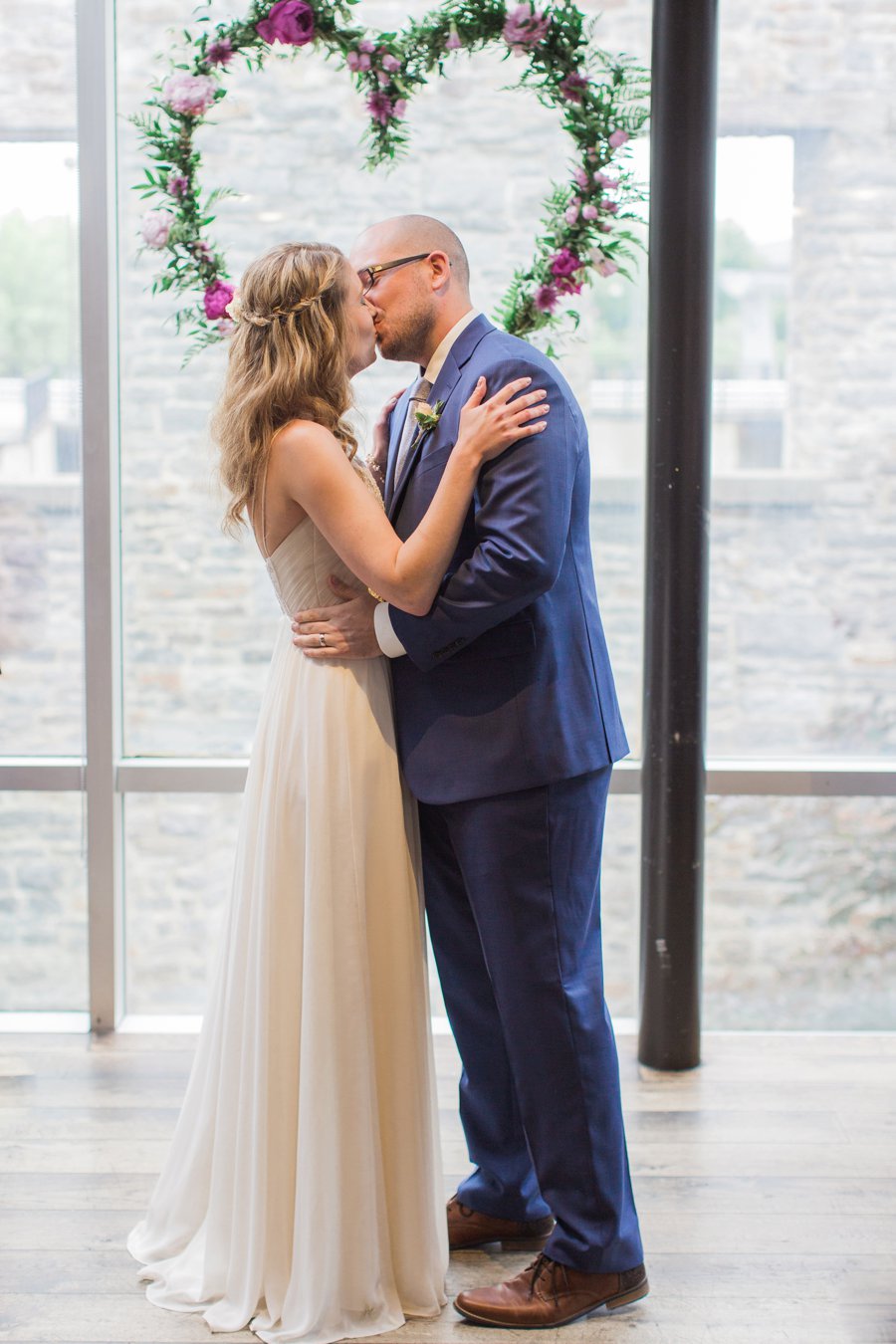 Bright Berry Toned Canadian Brewery Wedding via TheELD.com