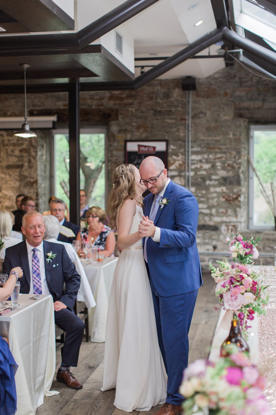 Bright Berry Toned Canadian Brewery Wedding via TheELD.com