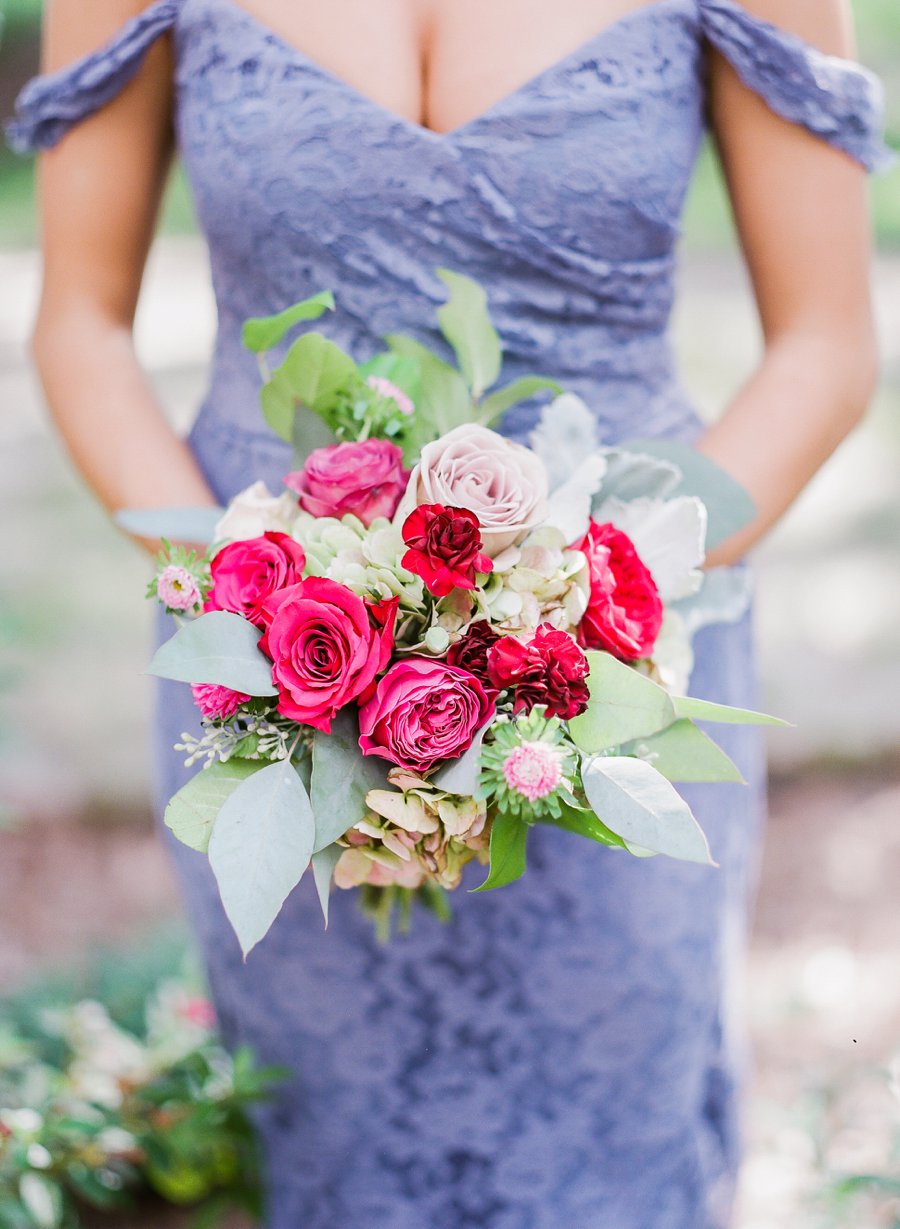 Romantic Red, Pink, and Lavender Mississippi Wedding via TheELD.com