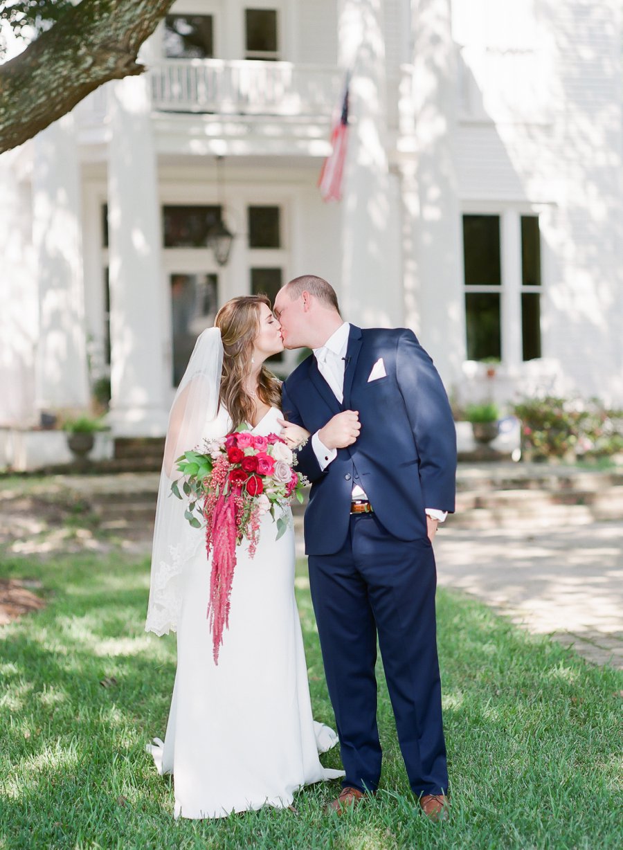 Romantic Red, Pink, and Lavender Mississippi Wedding via TheELD.com