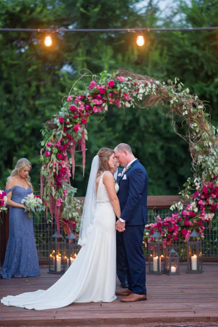 Romantic Red, Pink, and Lavender Mississippi Wedding via TheELD.com