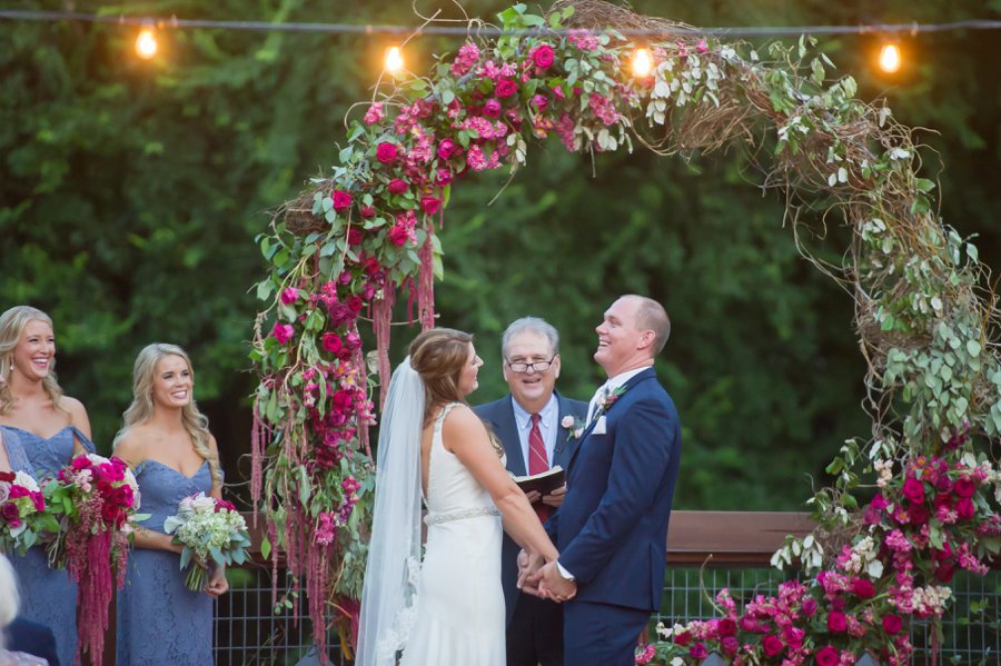 Romantic Red, Pink, and Lavender Mississippi Wedding via TheELD.com