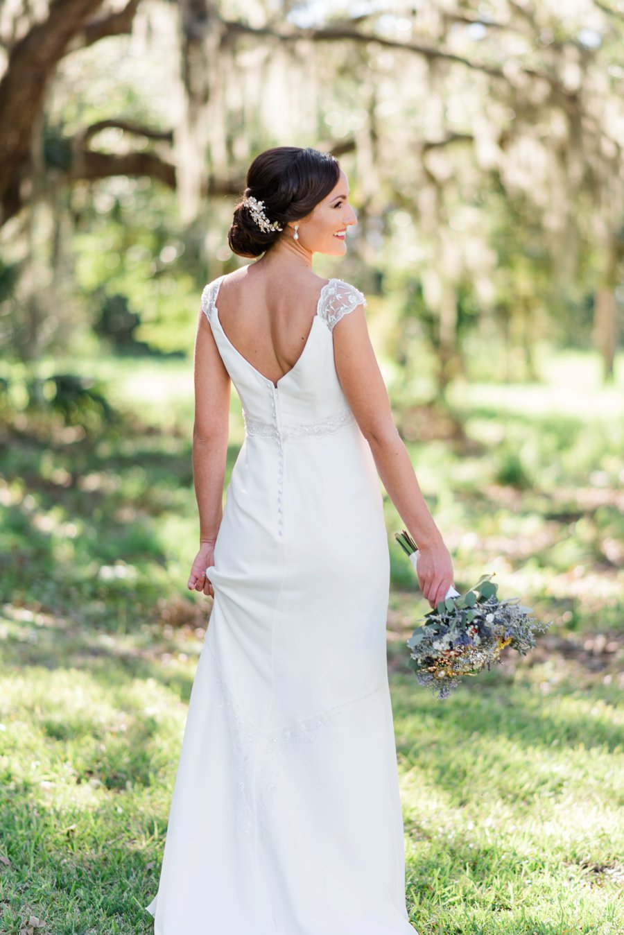 Lavender & Green Vintage Backyard Wedding via TheELD.com