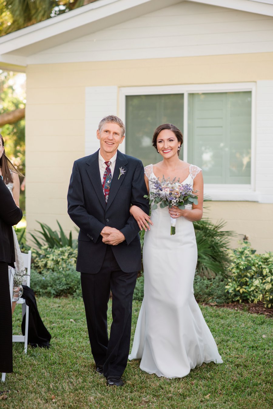 Lavender & Green Vintage Backyard Wedding via TheELD.com