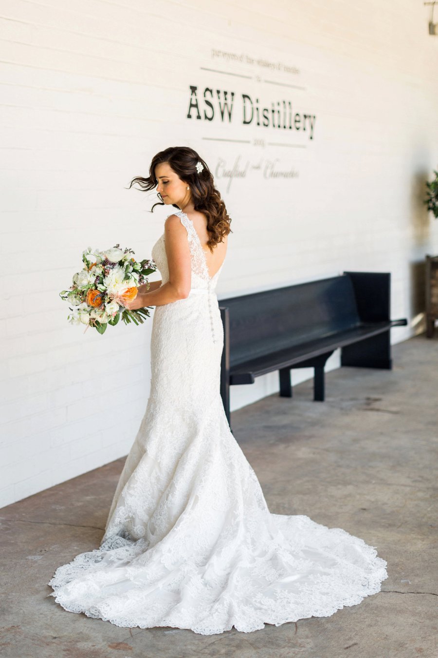 Blush and Green Industrial Atlanta Wedding via TheELD.com