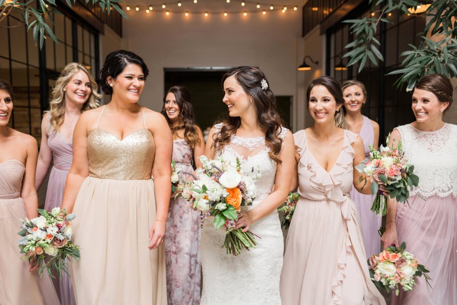 Blush and Green Industrial Atlanta Wedding via TheELD.com