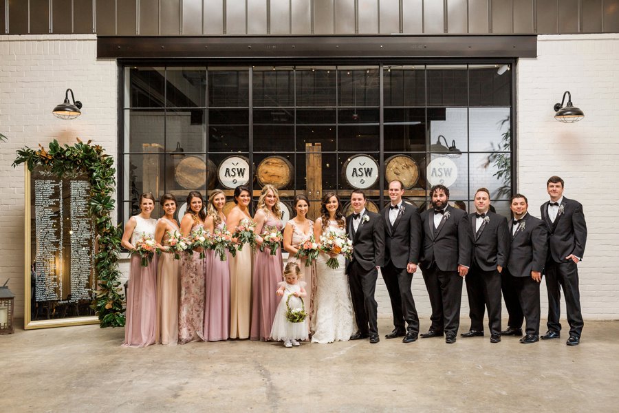 Blush and Green Industrial Atlanta Wedding via TheELD.com