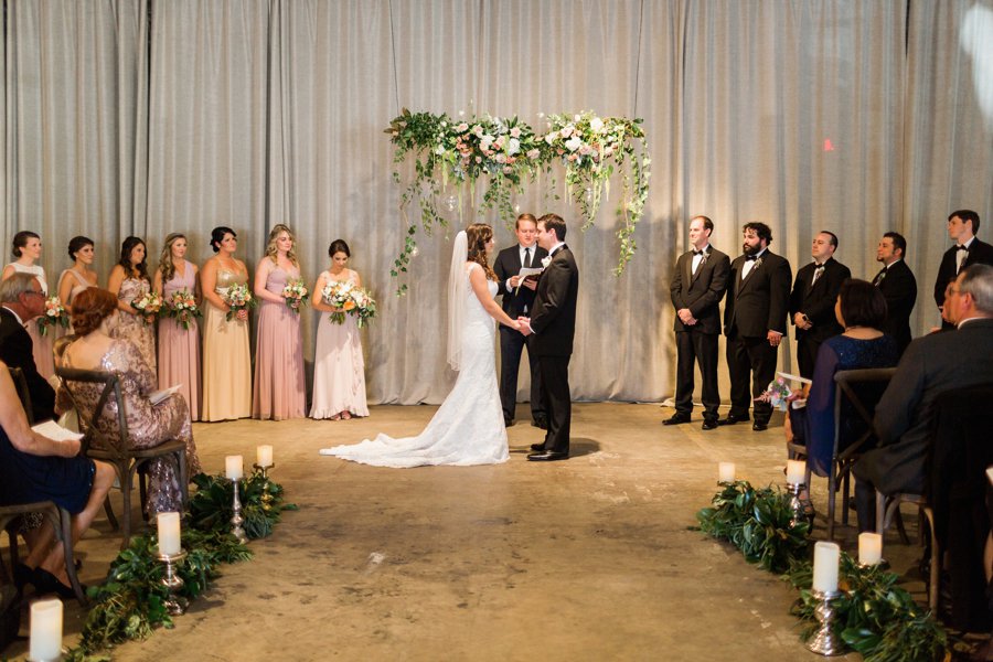 Blush and Green Industrial Atlanta Wedding via TheELD.com