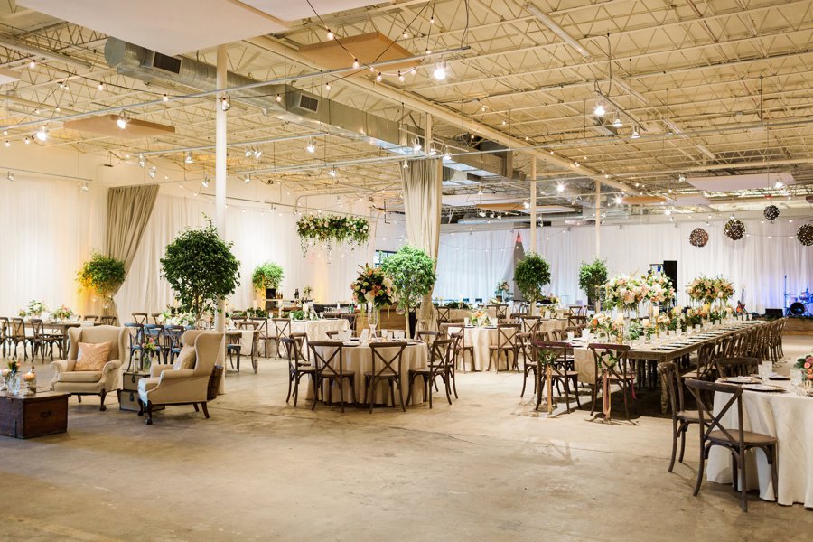 Blush and Green Industrial Atlanta Wedding via TheELD.com