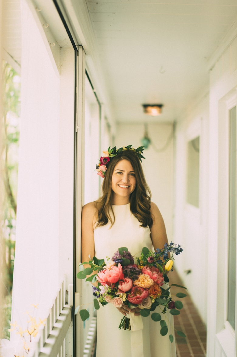 A Colorful Backyard Bohemian Wedding via TheELD.com