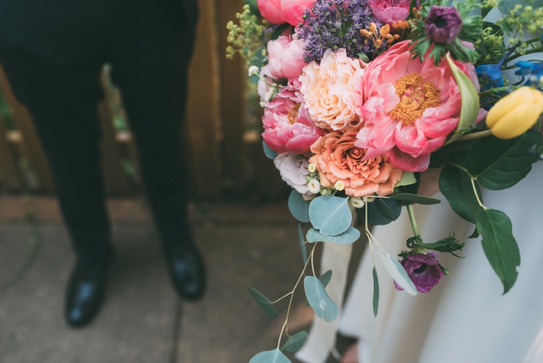 A Colorful Backyard Bohemian Wedding via TheELD.com