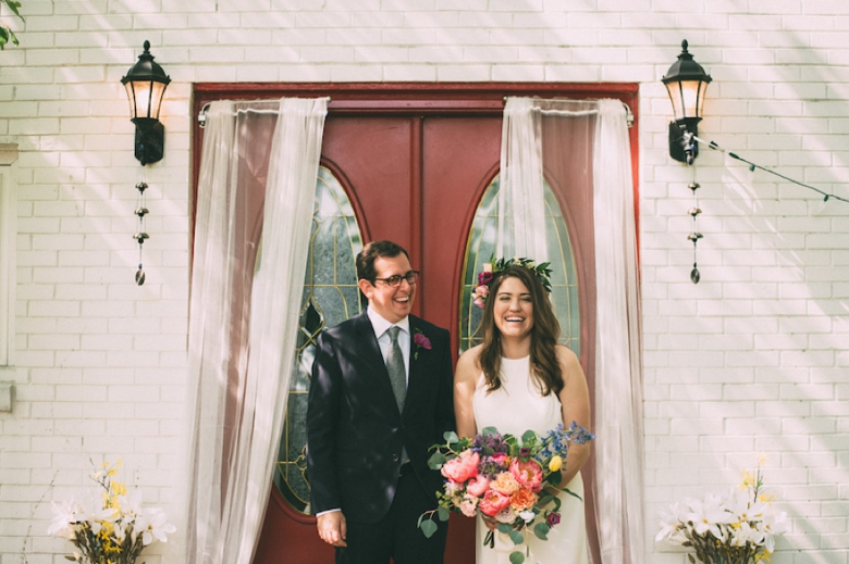 A Colorful Backyard Bohemian Wedding via TheELD.com