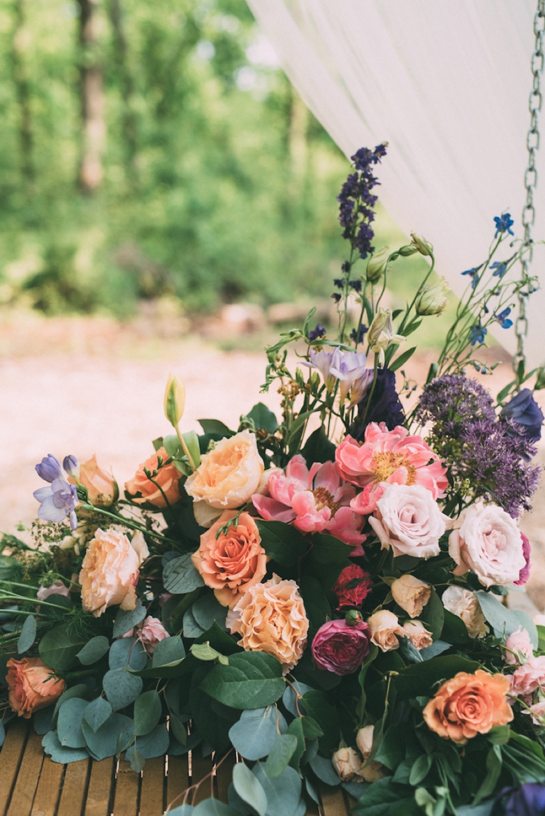 A Colorful Backyard Bohemian Wedding via TheELD.com