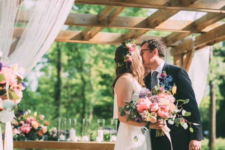 A Colorful Backyard Bohemian Wedding via TheELD.com