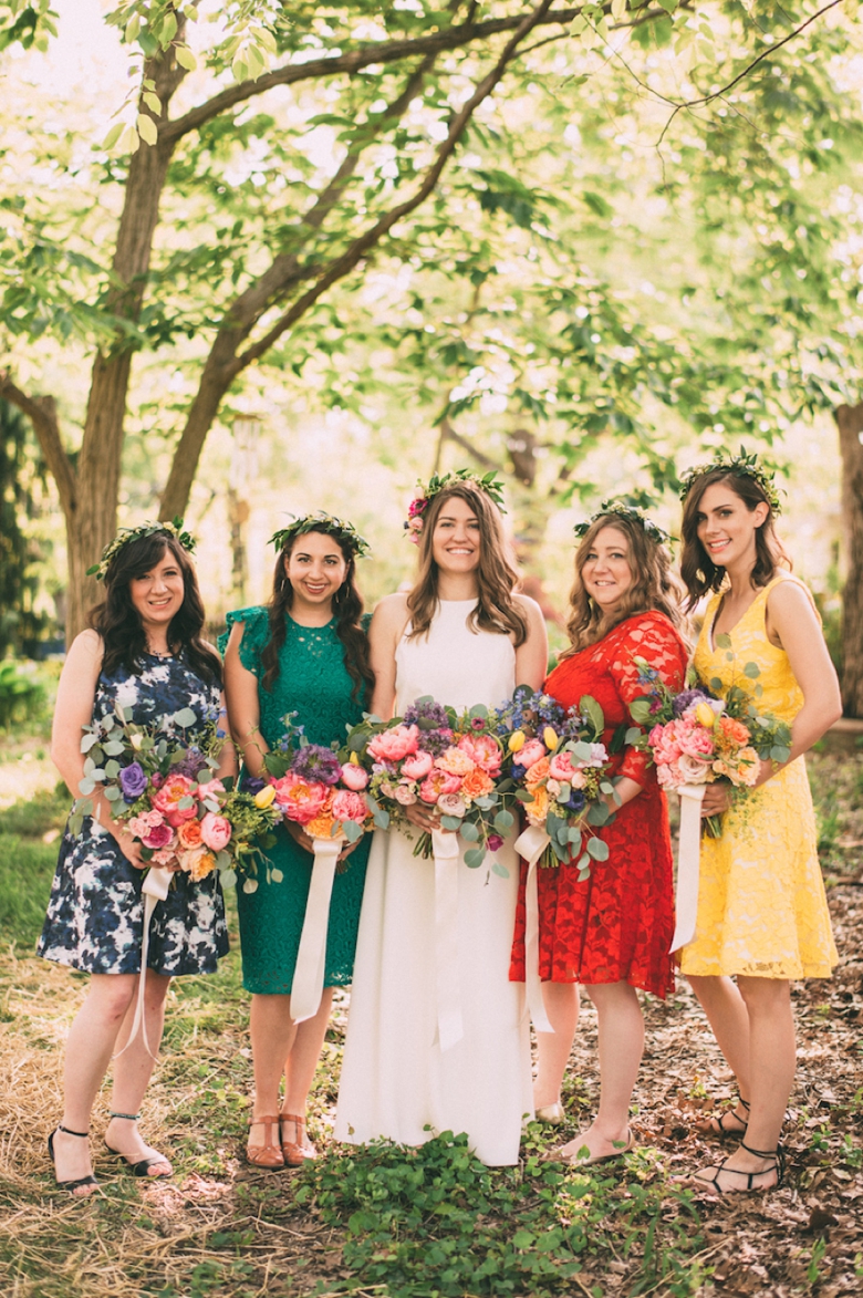 A Colorful Backyard Bohemian Wedding via TheELD.com