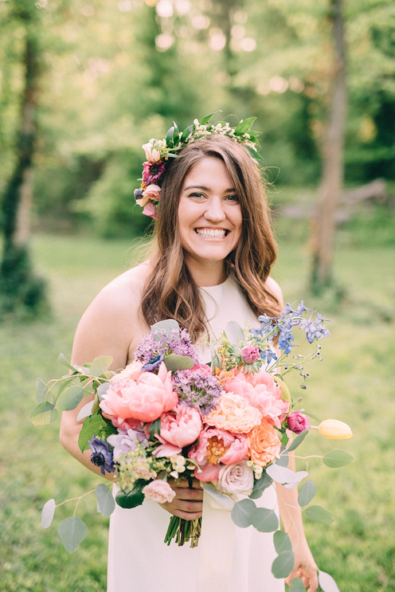 A Colorful Backyard Bohemian Wedding via TheELD.com