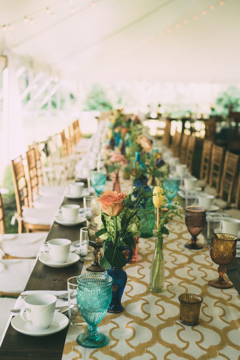 A Colorful Backyard Bohemian Wedding via TheELD.com