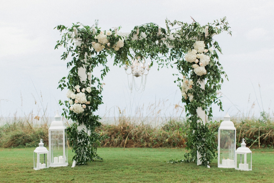 Elegant Blush & White Beach Wedding via TheELD.com