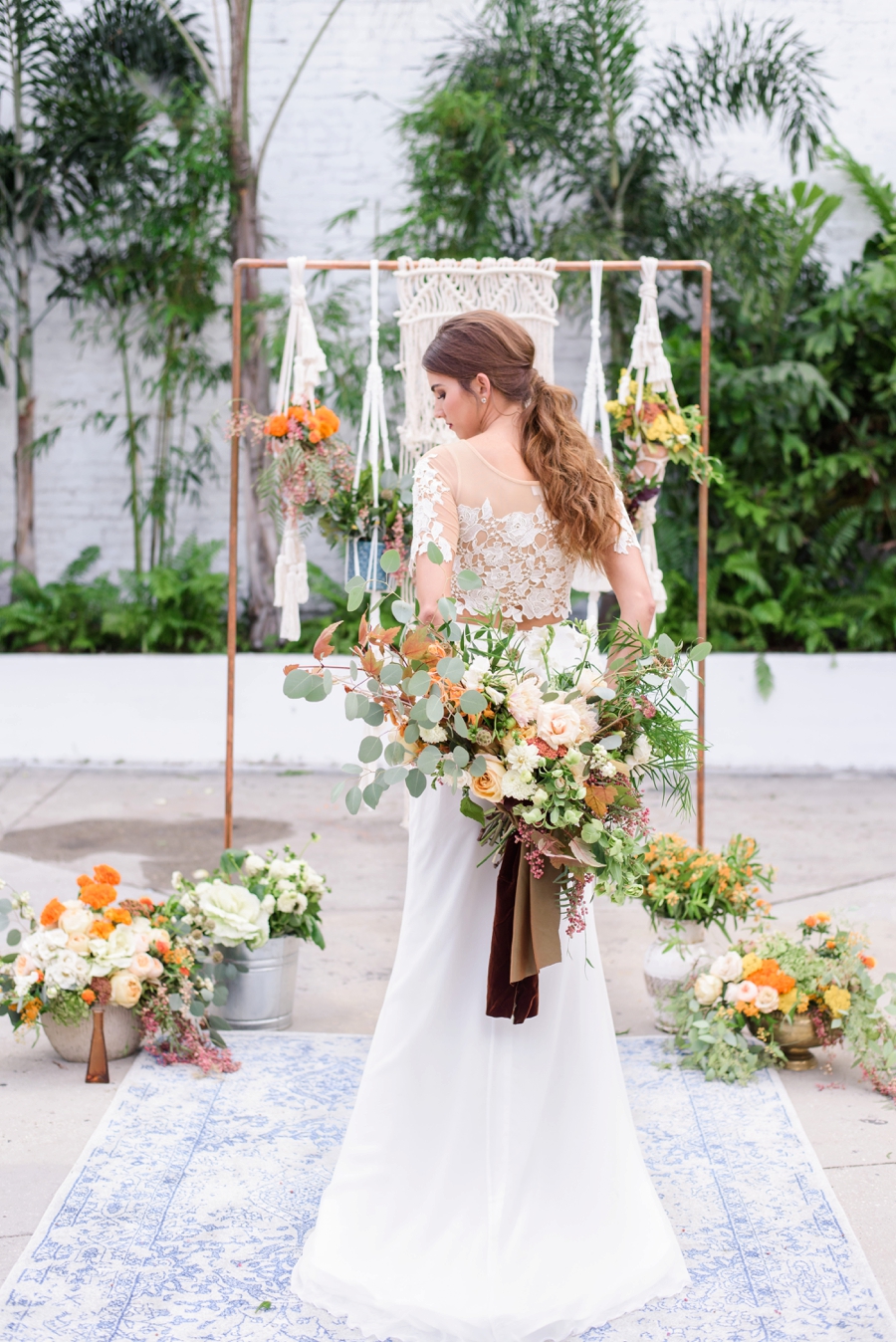 Marigold & Blue Boho Industrial Wedding Inspiration via TheELD.com