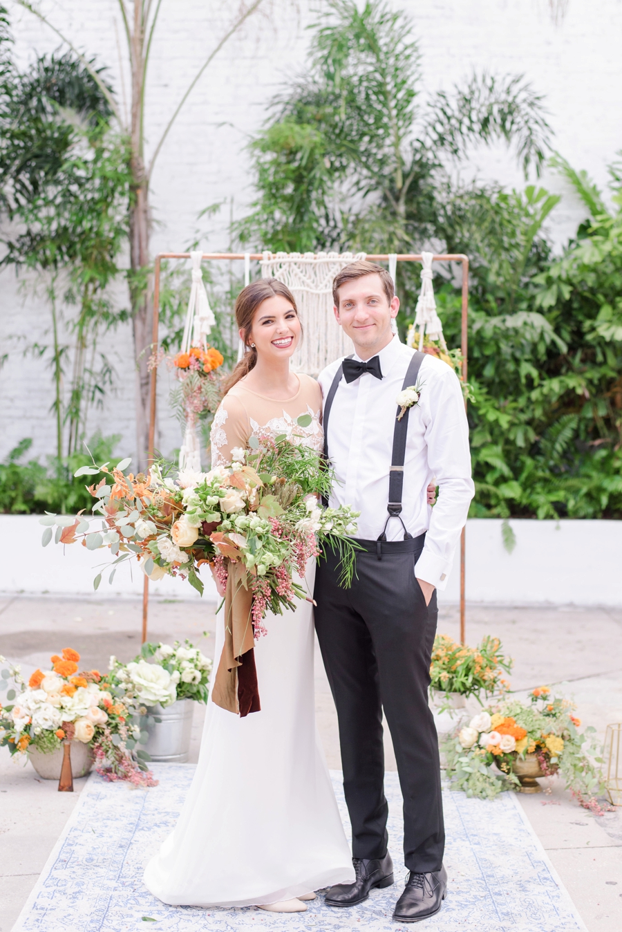 Marigold & Blue Boho Industrial Wedding Inspiration via TheELD.com