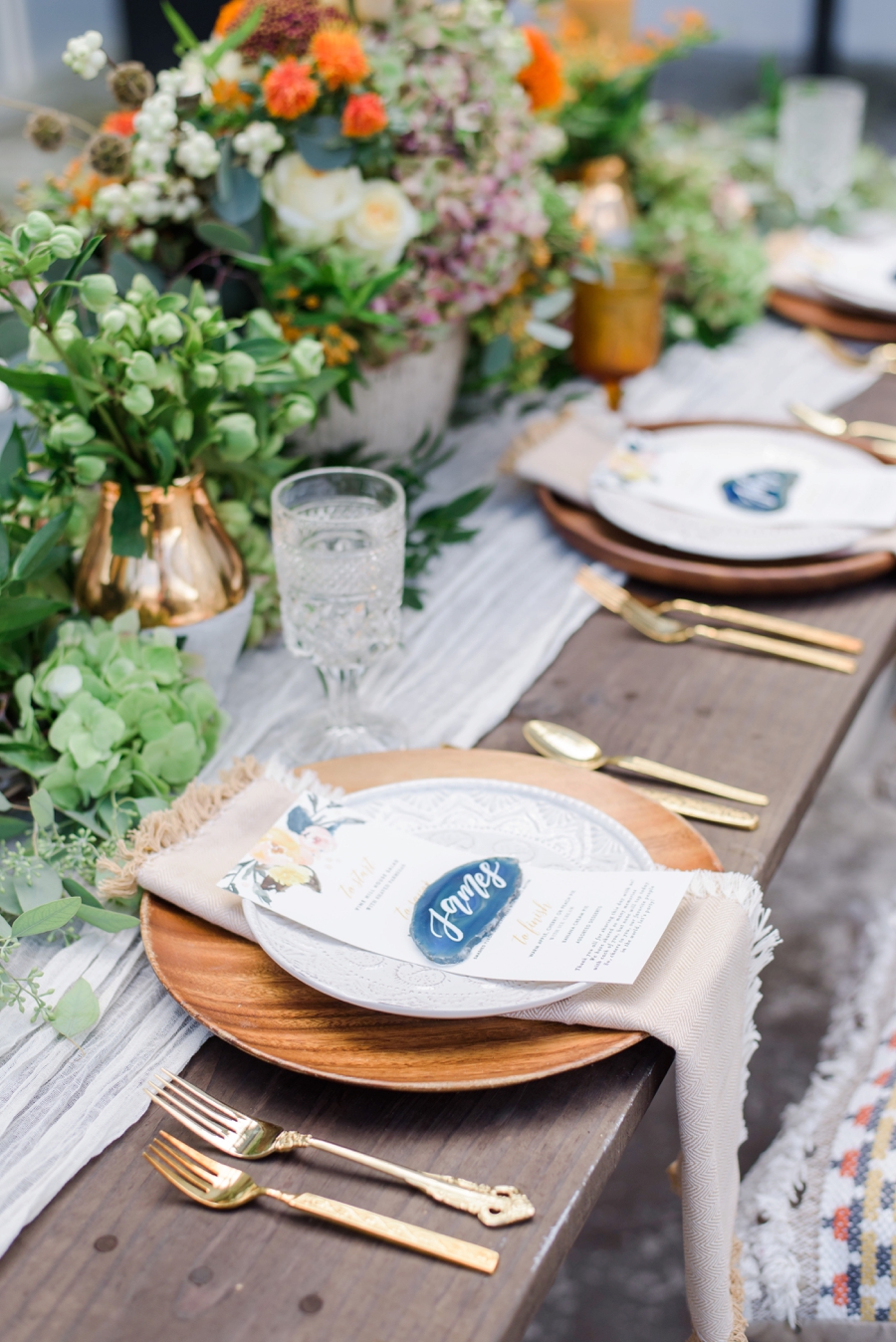 Marigold & Blue Boho Industrial Wedding Inspiration via TheELD.com