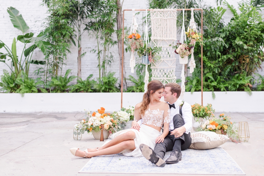 Marigold & Blue Boho Industrial Wedding Inspiration via TheELD.com