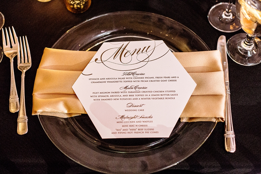 New Years Eve Black and Gold Wedding via TheELD.com