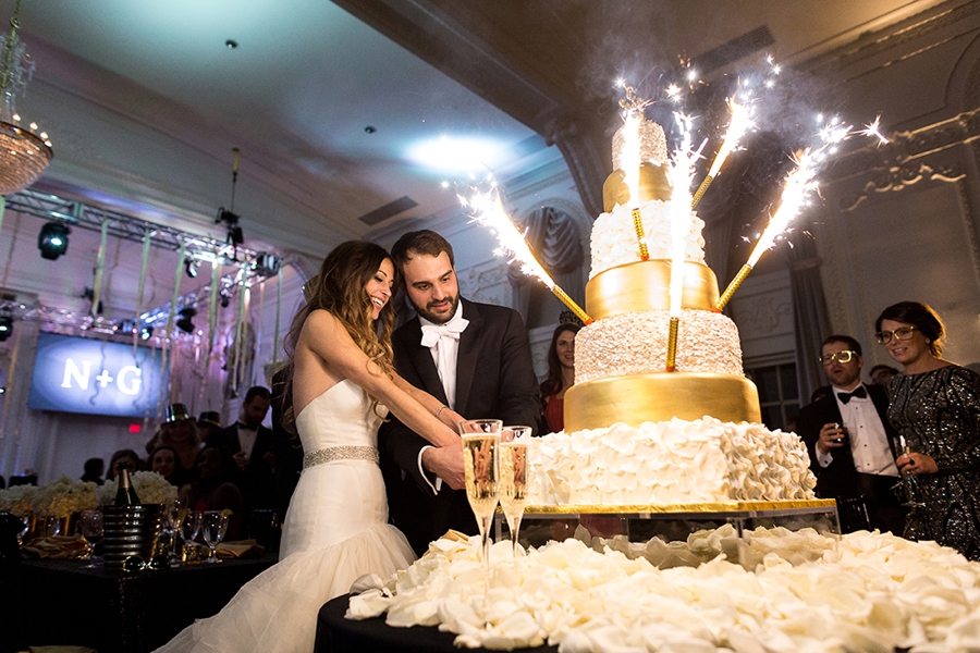 New Years Eve Black and Gold Wedding via TheELD.com