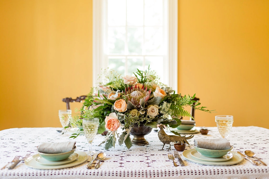 Greenery & Peach Vintage Eclectic Wedding Ideas via TheELD.com