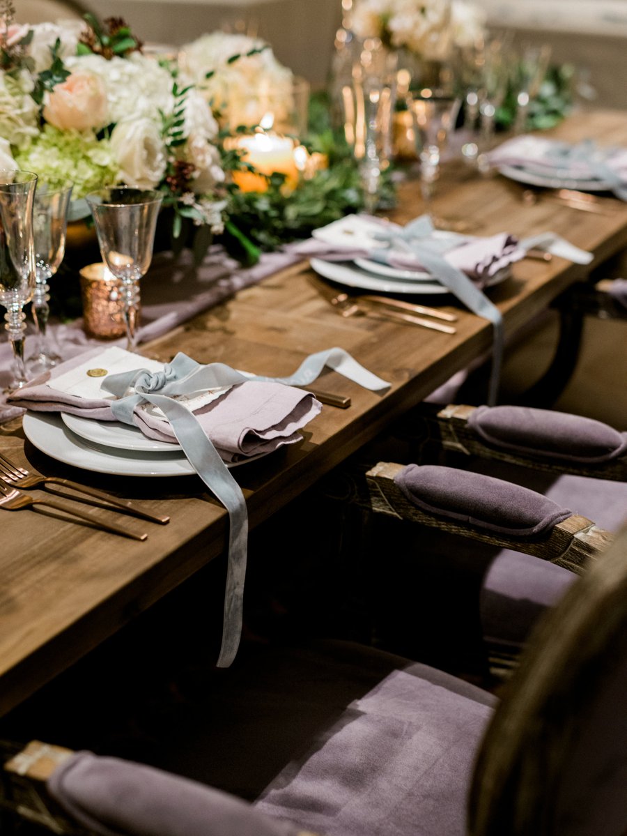 Elegant Lavender & Blue Coastal Wedding Inspiration via TheELD.com