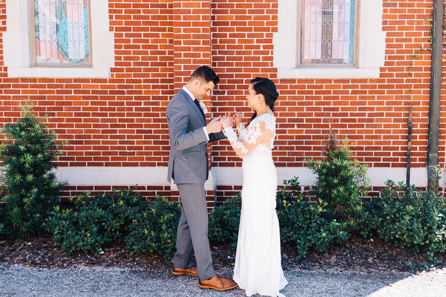 Plum and Ivory Industrial Tampa Wedding via TheELD.com