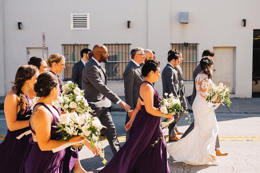 Plum and Ivory Industrial Tampa Wedding via TheELD.com