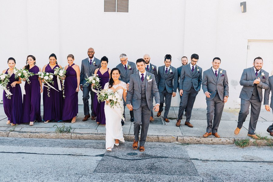 Plum and Ivory Industrial Tampa Wedding via TheELD.com