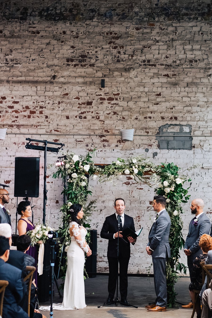 Plum and Ivory Industrial Tampa Wedding via TheELD.com