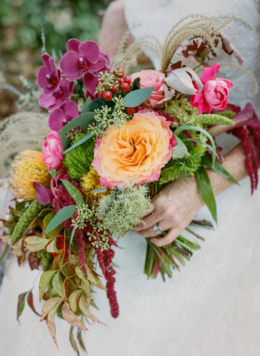 Eclectic Pink & Orange Fall Wedding Ideas via TheELD.com