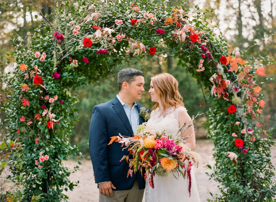 Eclectic Pink & Orange Fall Wedding Ideas via TheELD.com