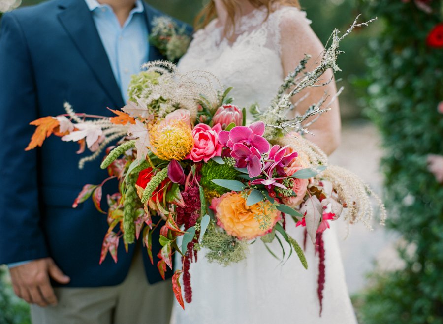 Eclectic Pink & Orange Fall Wedding Ideas via TheELD.com